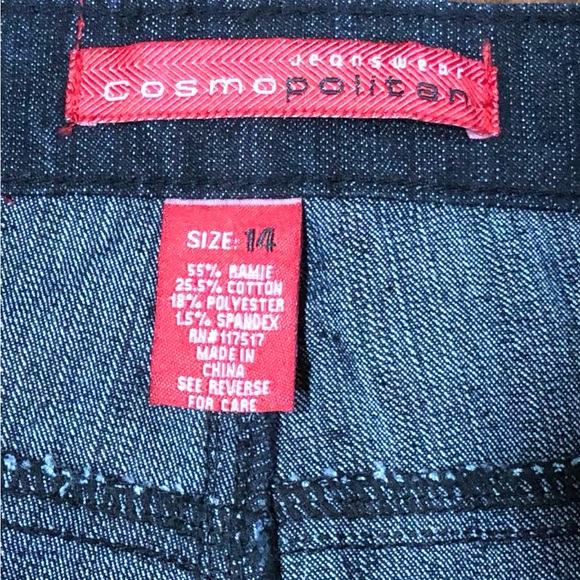 New Cosmopolitan JeansWear Embroidered Blackest Blue High Rise Boot Cut Jeans 14 - Picture 12 of 14